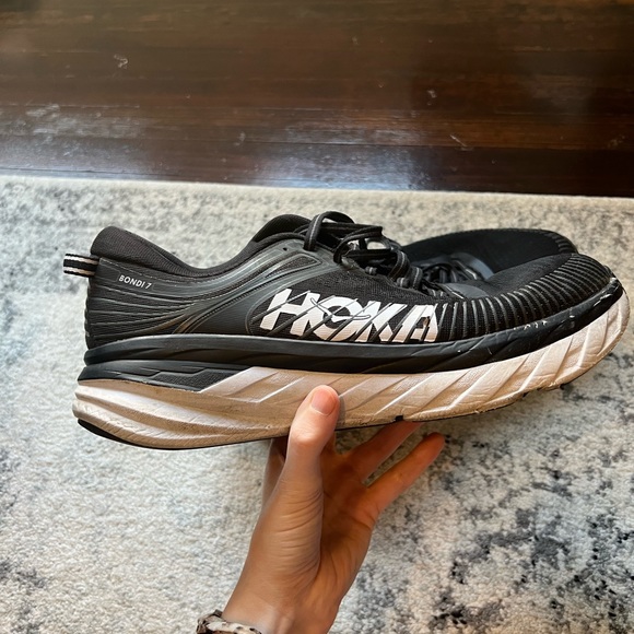 HOKA Bondi 7 Men’s Size 10.5 Black - Picture 2 of 10